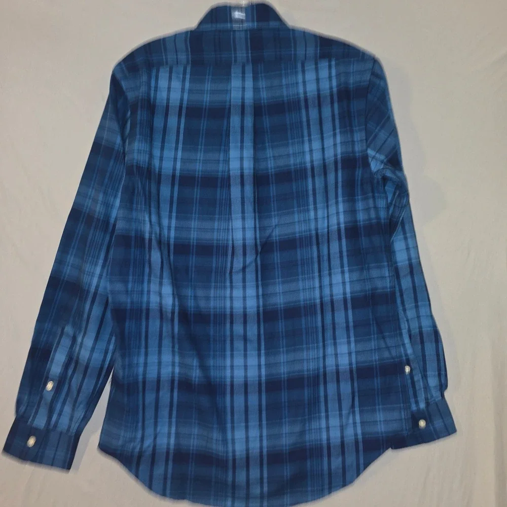 Ralph Lauren Performance Flannel Small Mens Blue Plaid Classic Fit Shirt